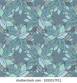 Botanical vector seamless pattern. Elegant spring leaves. Template for design fabric, backgrounds, wrapping paper, package.