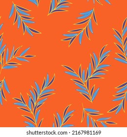 Botanisches Vektornahtloses Muster. Blumenelemente, Äste und Blätter elegante Illustration. Dschungelgras-Modedruck für Gewebe