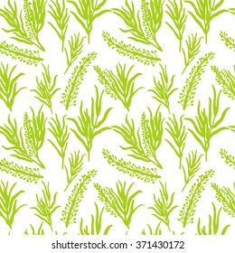 Botanical vector seamless pattern with French lavender Provence. You can change the background color