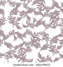 Botanical vector seamless pattern with thuja branches and twigs 
