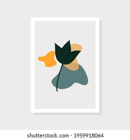 Botanical wall art. Abstract Plant Art design for print, cover, wallpaper, Minimal and natural wall art. Vector illustration.