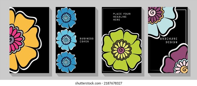 Botanical wall art design collection for prints,wall decoration,cover and wallpaper. Colorful geometric background, vector illustration