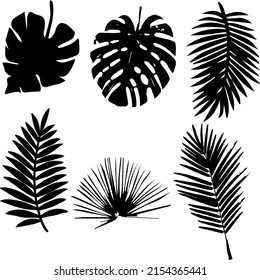 Botanical wall art vector balck and white set. Foliage line art drawing with abstract shape. Abstract Plant art design for print, cover, wallpaper, minimal wall art