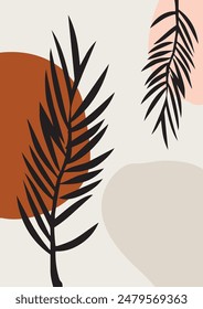 Botanical wall art Vector Design for wall frame. Abstract Plant Art design for print, cover, wallpaper, Minimal and natural wall art. Vector illustration eps 10.