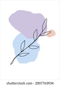 Botanische Wandkunst-Vektorgrafik. Zeichnung der Töne des Erdtönes