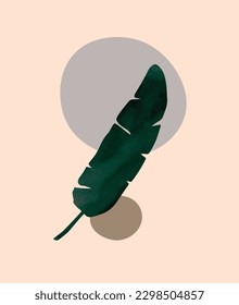 Vector de arte mural botánico. Dibujo artístico de línea de follaje con forma abstracta. Resumen Diseño de arte vegetal para impresión, cubierta, papel pintado, arte de pared mínimo y natural. Ilustración vectorial.