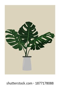 botanical wall art vector minimalis for decoration, poster etc illustration