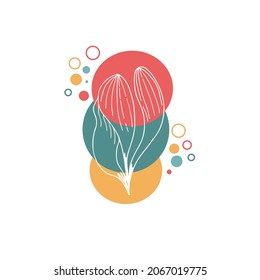 Botanical wall art vector poster. Abstract Plant Art design for print, cover. Minimal and natural wall art. Vector illustration.