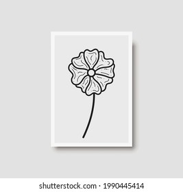 Botanische Wandkunst, Vektordruck. Blumen- und Blattlinien-Kunstzeichnung mit abstrakter Form. Abstraktes Pflanzendesign für Druck, Deckel, Tapeten, Minimale und natürliche Wandkunst. Vektorgrafik