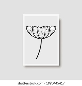Botanical wall art vector print. Floral and Foliage line art drawing with abstract shape. Abstract Plant Art design for print, cover, wallpaper, Minimal and natural wall art. Vector illustration