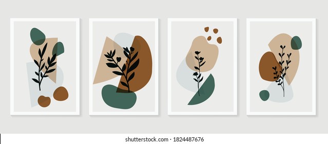 Botanical Wall Art Vector Set Earth Stock Vector (royalty Free 