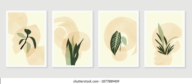 Botanical Wall Art Vector Set Foliage Stock Vector (Royalty Free ...