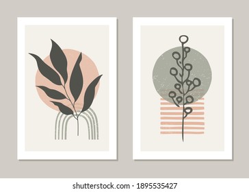 Botanical Wall Art Vector Set Abstract Stock Vector (Royalty Free ...