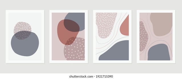 Set Minimal Posters Abstract Organic Shapes Stock Vector (royalty Free 