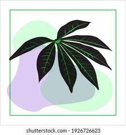 Botanical wall art vector set. Foliage line art drawing with abstract shape. Abstract Plant Art design for print, cover, wallpaper, Minimal and natural wall art. Vector illustration