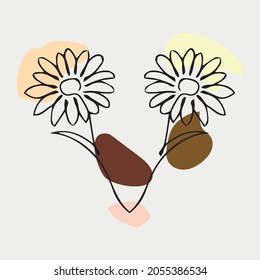 Botanische Wandkunst, Vektorset. Kunstzeichnung der Blattlinie mit abstrakter Form. Abstraktes Pflanzendesign für Druck, Deckel, Tapeten, Minimale und natürliche Wandkunst.