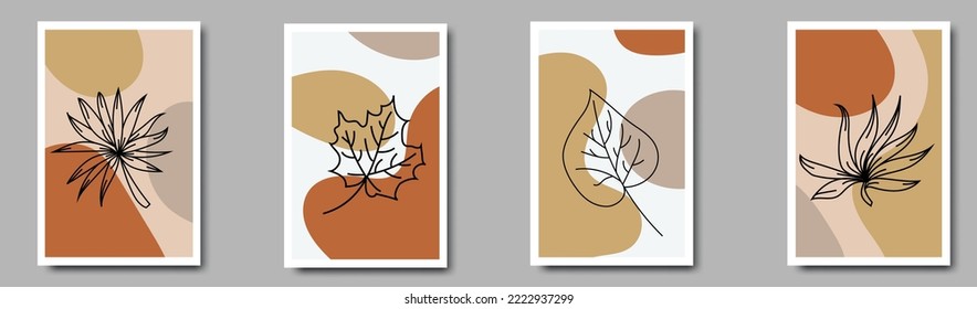 Botanische Wandkunst, Vektorset.
