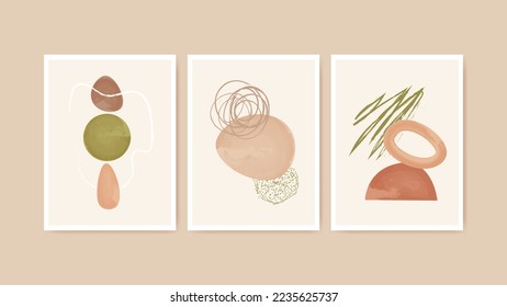 Botanical wall art vector set. Creative minimalist watercolor abstract art background. Bohemian style Collection. aesthetic Boho background for home decoratio, wall art, canvas prints, poster sstkabst