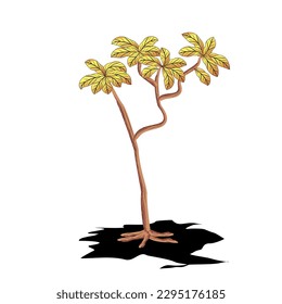 Botanical wall art vector set. Line art image of golden leaves with abstract shapes. Abstract plant art design for wall framed prints, canvas prints, posters, home decor, covers, wallpapers. vintage