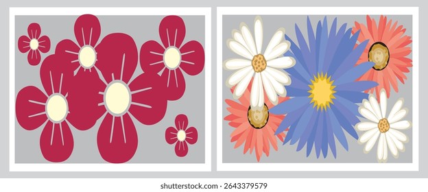 Conjunto de Vector de arte de pared botánico. Dibujo de arte de línea floral con Formas abstractas. Diseño de arte vegetal Abstractas para impresiones, cubiertas, Fondos de pantalla, arte mural minimalista y natural. Ilustración vectorial