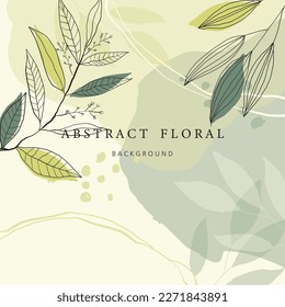Botanical wall art vector. Water color boho foliage line art drawing with abstract shape. Abstract Plant Art design for print, cover, wallpaper, Minimal and natural wall art.