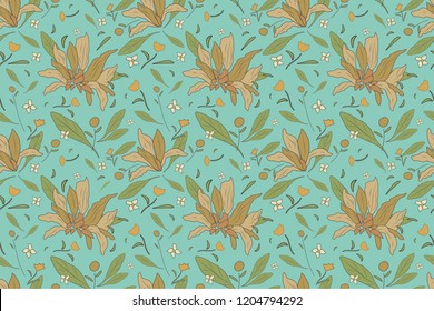 Botanical wallpaper Blue