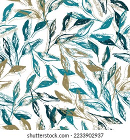 botanical wallpaper. boho chic art mixed media. floral frame. original creative illustration. seamless pattern, colorful background.