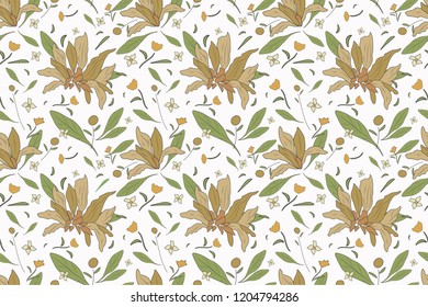 Botanical wallpaper White