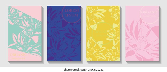 Botanical wedding invitation card template design. Place for your Text. Vector illustration.