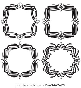 Botanical and Wild Vintage Decorative Floral Frames Vector Collection
