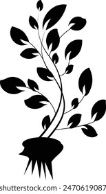 Botanical Wine Delight Monocromo Diseño Rama Floral