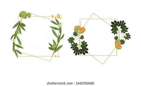 Botanical Wreath - Floral Wreath - Vector Illustration