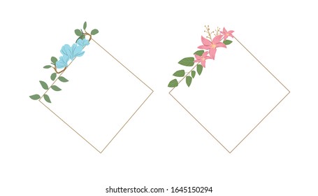 Botanical Wreath - Floral Wreath - Vector Illustration