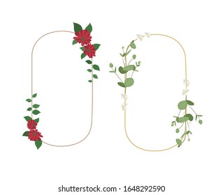 Botanical Wreath - Floral Wreath - Vector Illustration