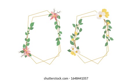 Botanical Wreath - Floral Wreath - Vector Illustration