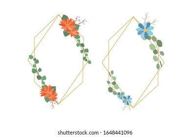 Botanical Wreath - Floral Wreath - Vector Illustration