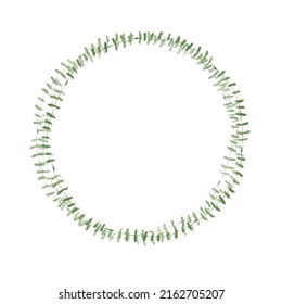 Botanical wreath of green branches and leaves