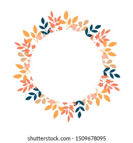 Botanical wreath. Vector frame with leaves