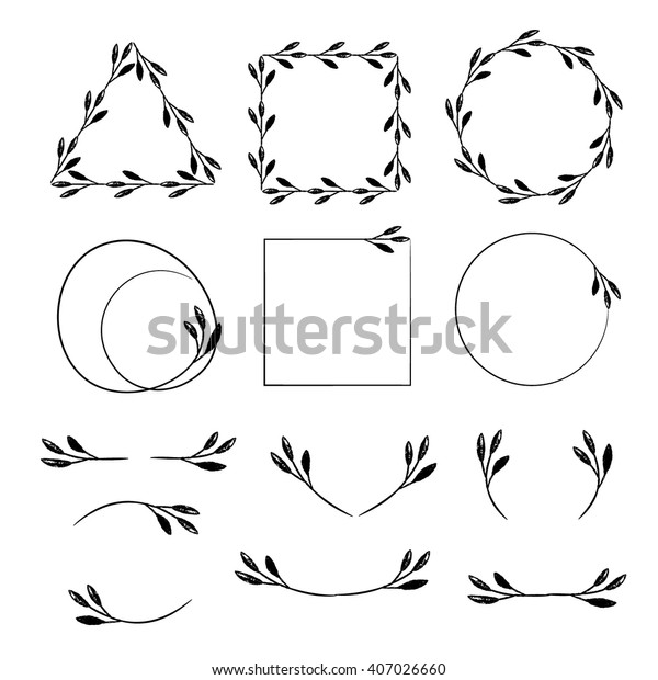 Botanical wreaths, frames,\
borders and leaves clip art. Vector design elements for greeting\
card, invitation, poster, logo, tag, label, product package,\
scrapbook.