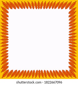 Botanical Yellow Border: Infuse your content with botanical charm using this hand-drawn vector. The yellow frame, coupled with dried leaves, creates a captivating space for text or photos.