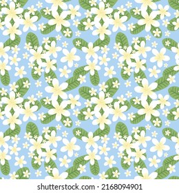 Botanicals Frangipani Flowers and Leave Seamless Pattern