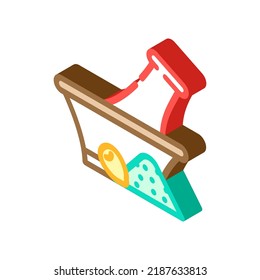 botanische Olivenblätter pulverförmige isometrische Symbol Vektorgrafik. pflanzliches Olivenblattpulver. einzelne Symbolillustration
