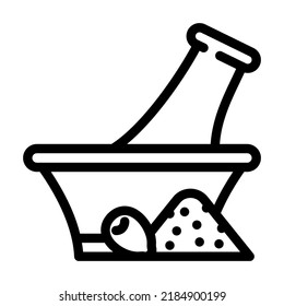 botanicals olive leaf powde line icon vector. botanicals olive leaf powde sign. isolated contour symbol black illustration