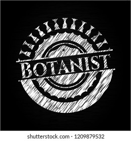 Botanist with chalkboard texture