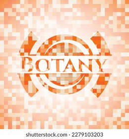 Botany abstract orange mosaic emblem 