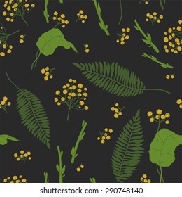 Botany Art Seamless Texture. Hand drawn Pattern.