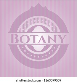 Botany badge with pink background