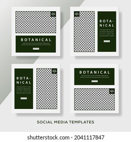 Botany banner template for social media post. premium vector