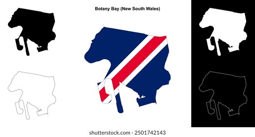 Botany Bay (New South Wales) outline map set