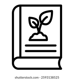 Botany Book Glyph Icon Design For Personal nad Commercial Use